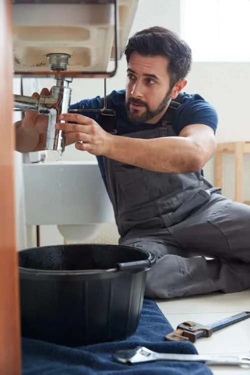 expert plumber at work